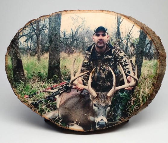 hunting picture on wood